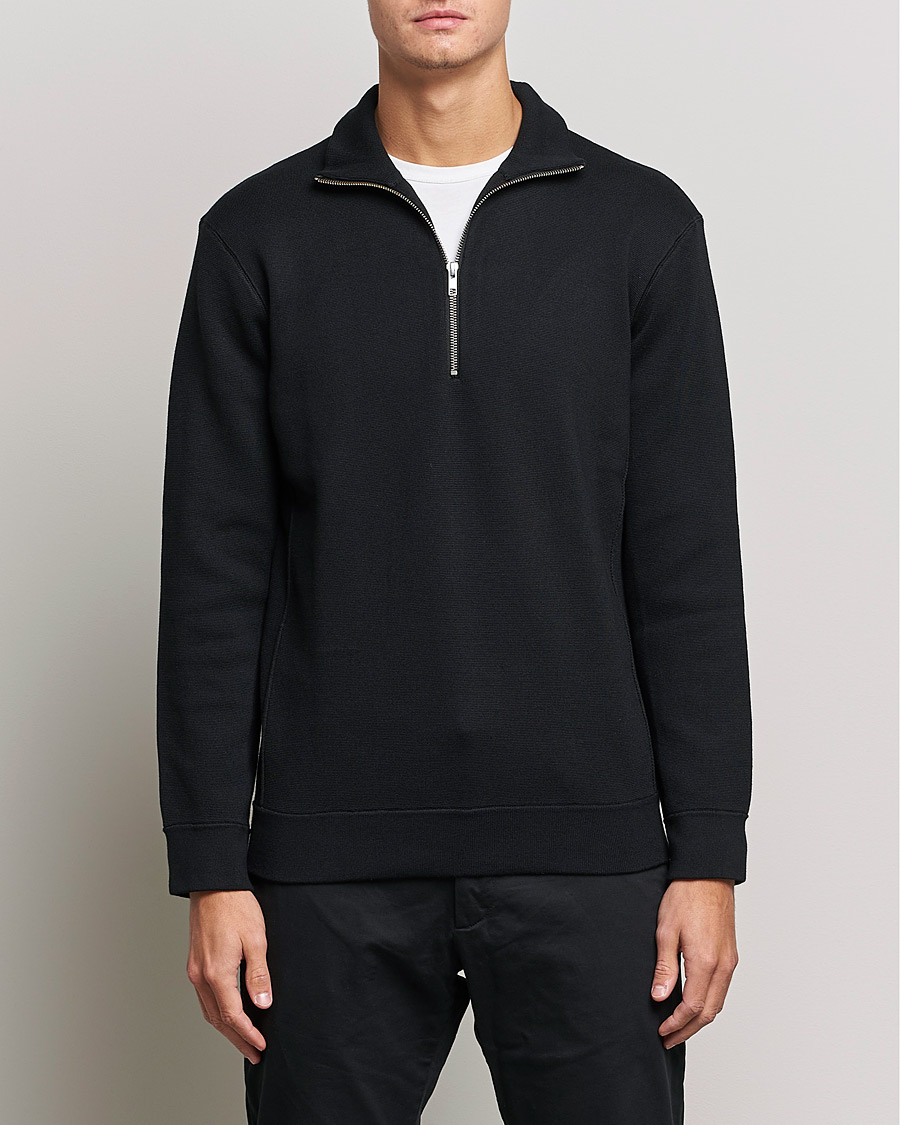 Herren | Half-zip | NN07 | Luis Knitted Half-Zip Sweater Black