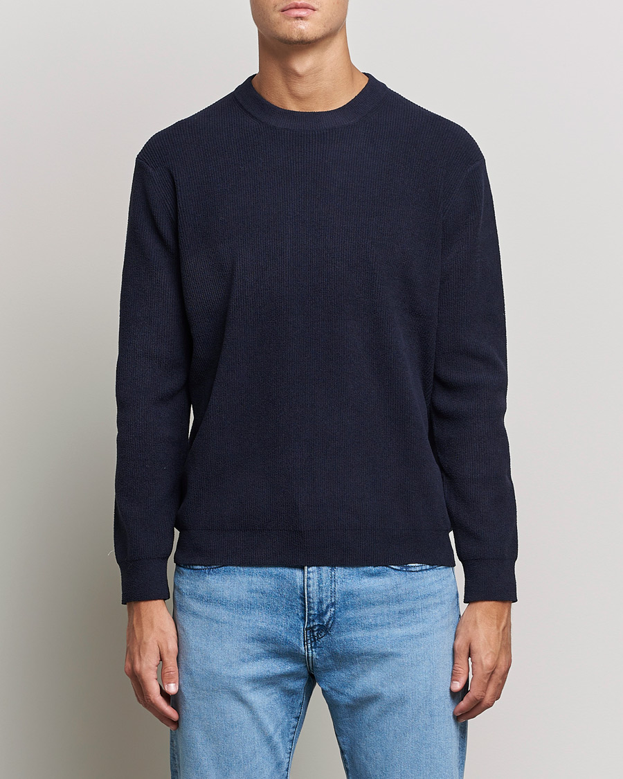 Herren | Business & Beyond | NN07 | Danny Ribbed Knitted Sweater Navy