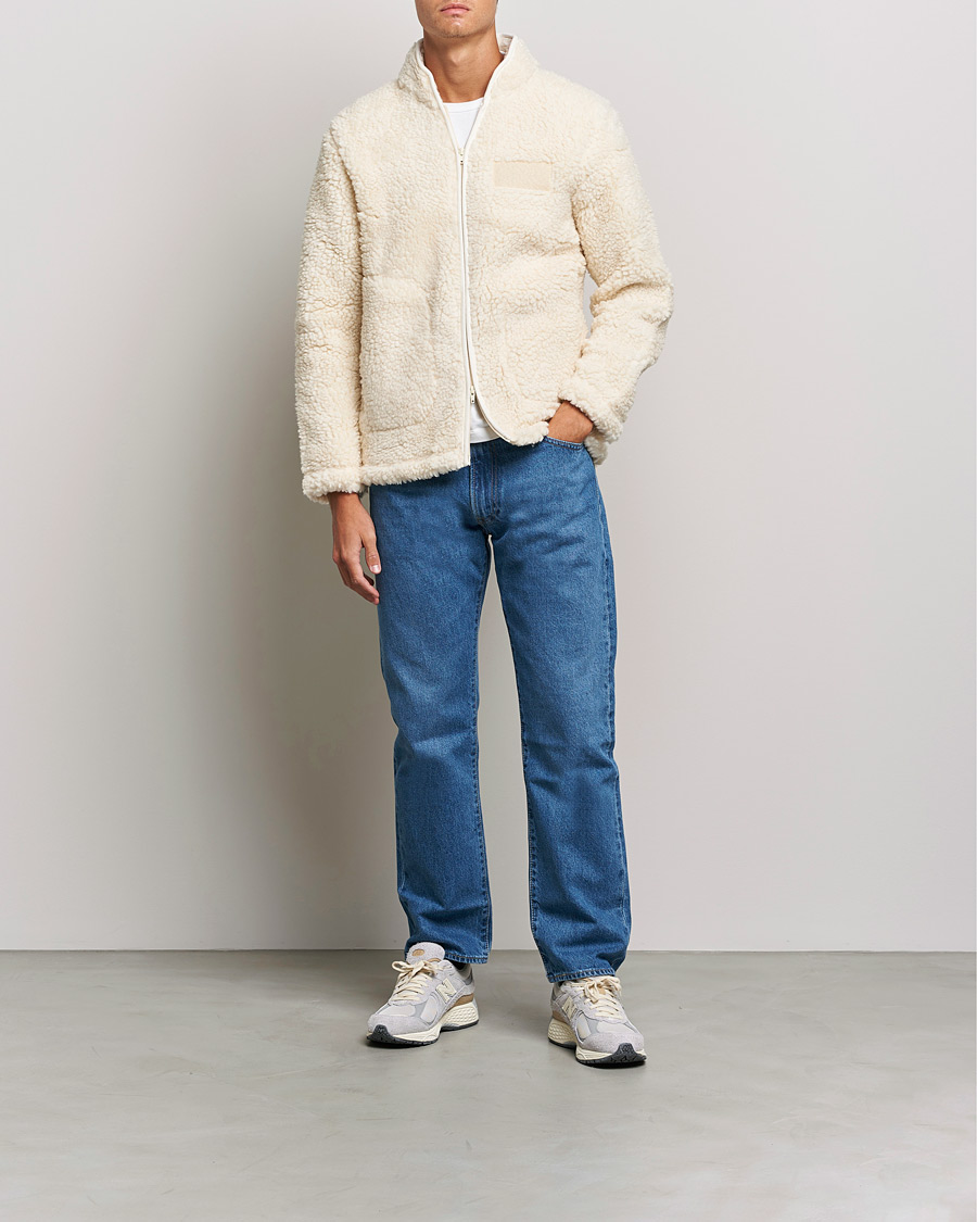 Herren | Pullover | NN07 | Morten Fleece Full Zip Ecru