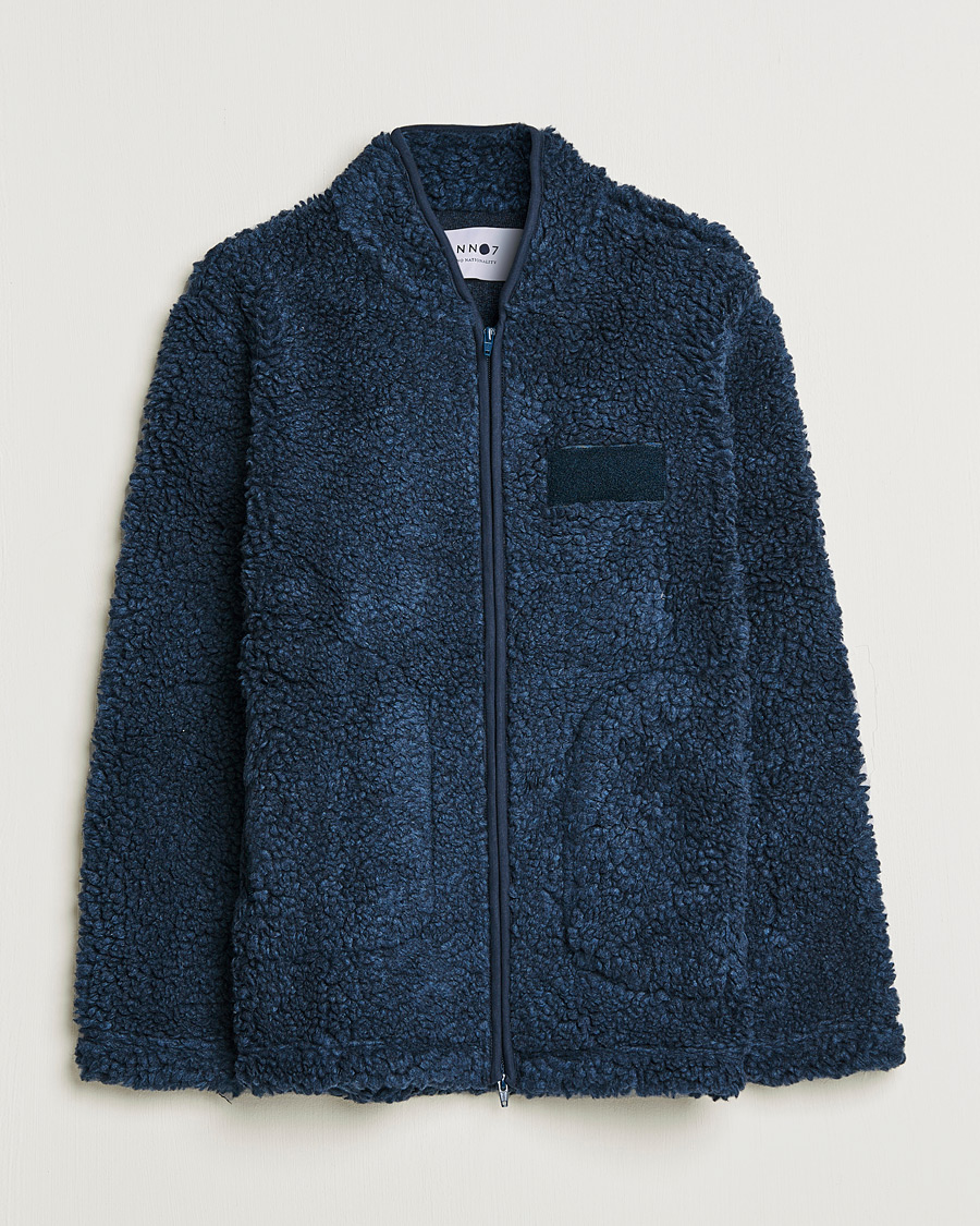 Herren | Pullover | NN07 | Morten Fleece Full Zip Sea Blue