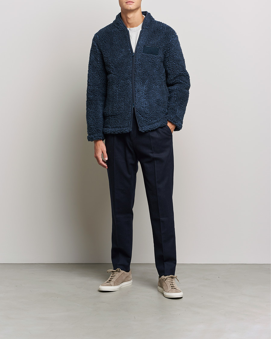 Herren | Pullover | NN07 | Morten Fleece Full Zip Sea Blue
