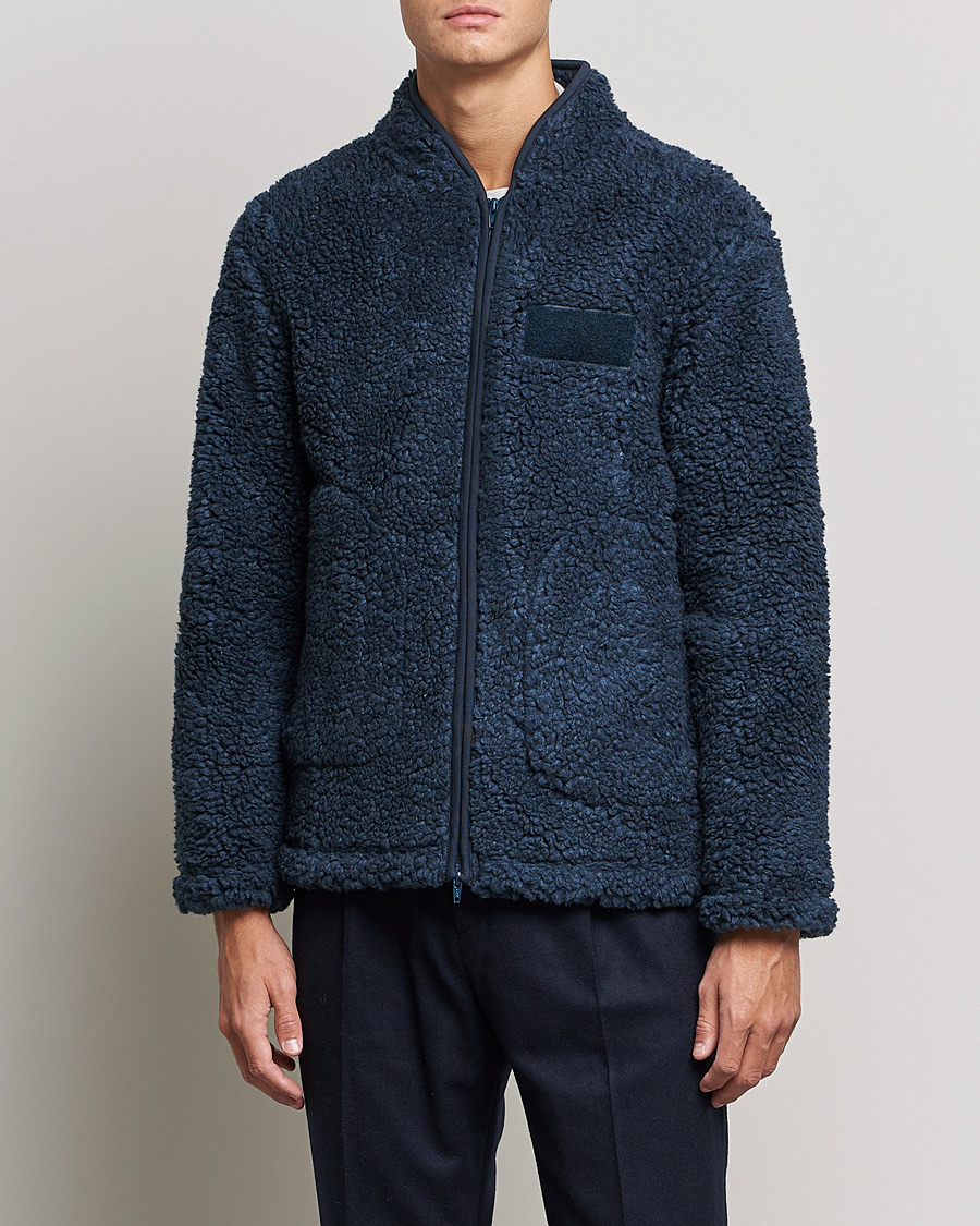 Herren | Pullover | NN07 | Morten Fleece Full Zip Sea Blue