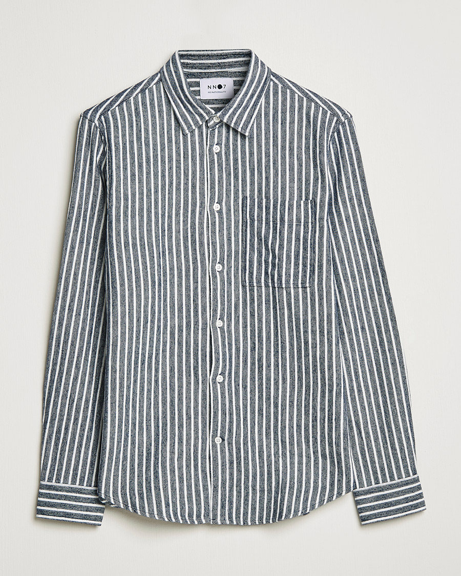 Herren | Hemden | NN07 | Arne Flannel Striped Shirt Blue/White