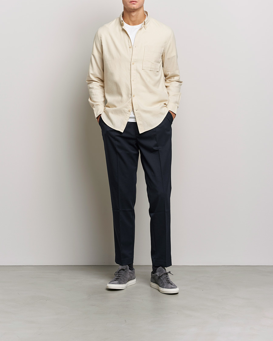 Herren | Hemden | NN07 | Arne Brushed Flannel Shirt Ecru
