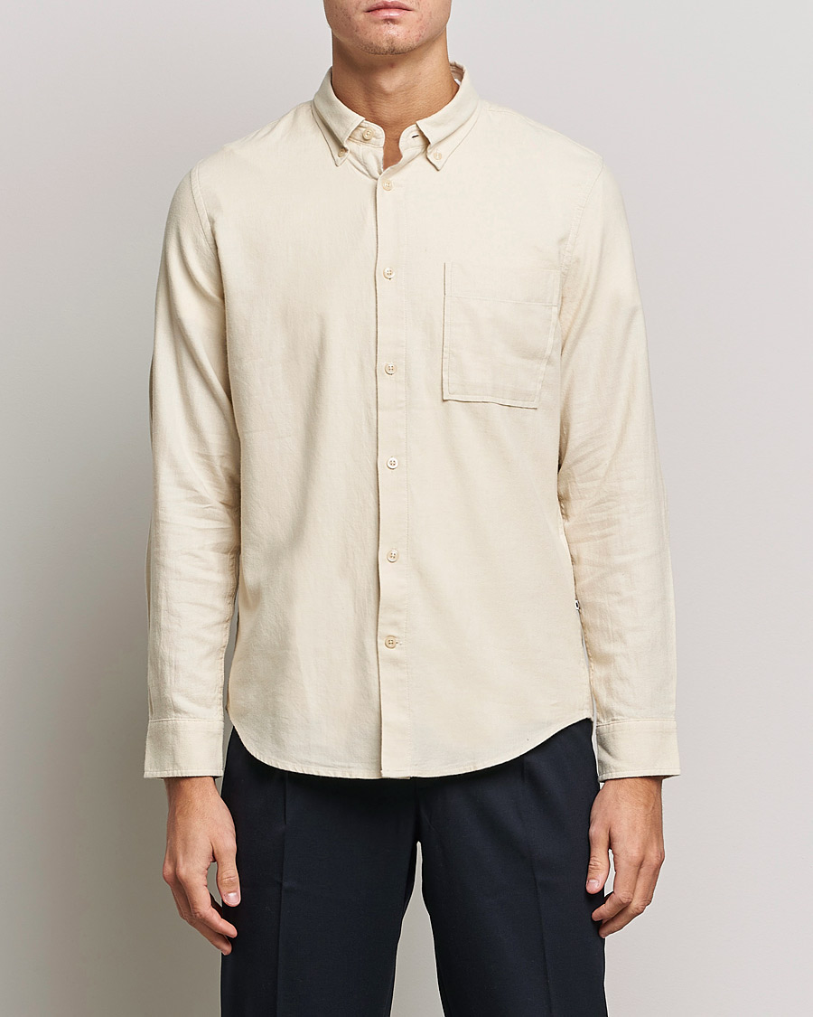 Herren |  | NN07 | Arne Brushed Flannel Shirt Ecru