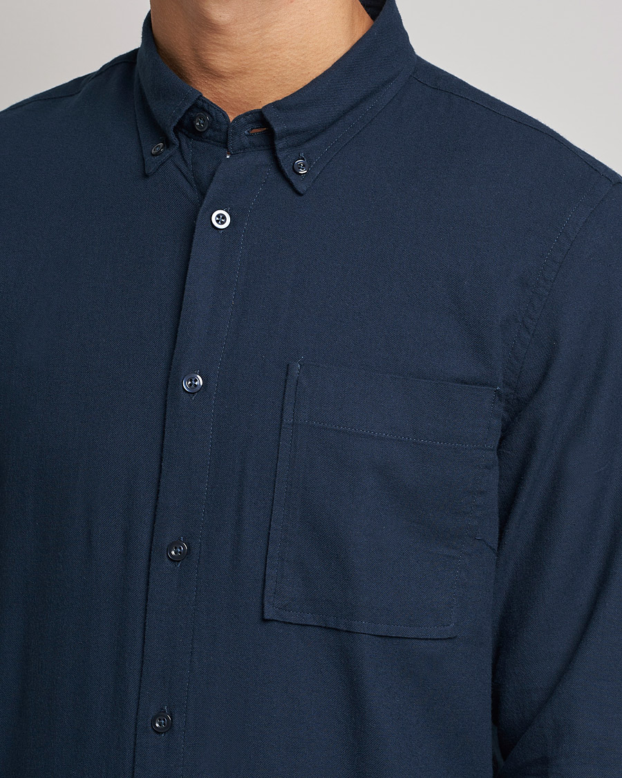 Herren | Hemden | NN07 | Arne Brushed Flannel Shirt Navy
