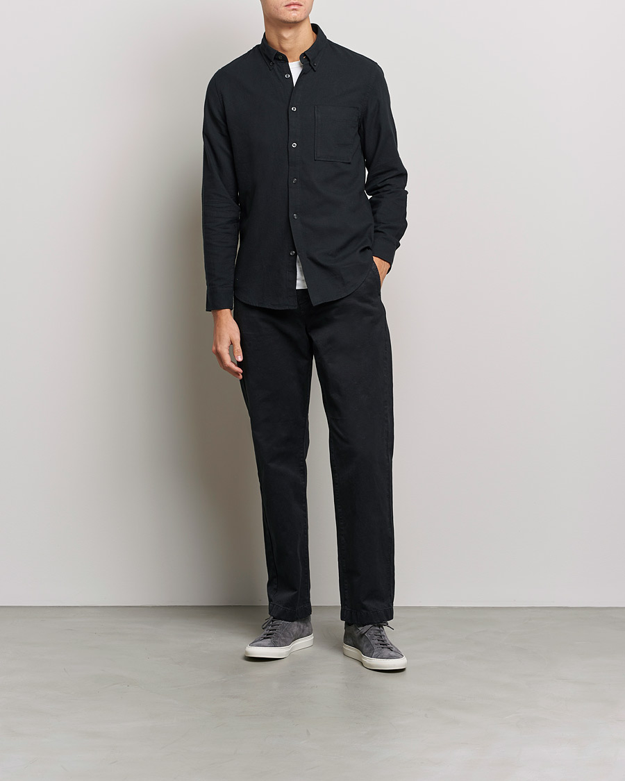 Herren | NN07 | NN07 | Arne Brushed Flannel Shirt Black