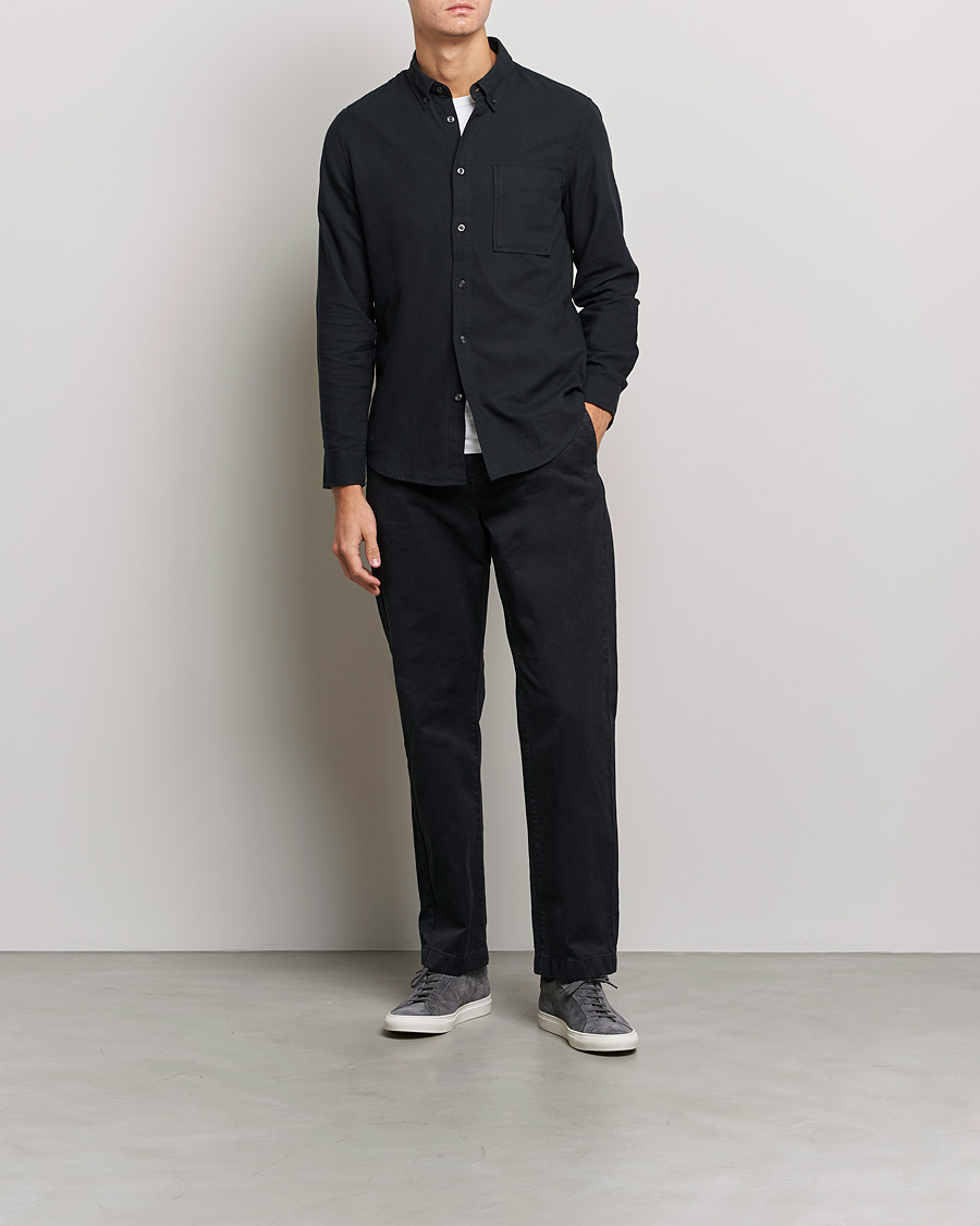 Herren | Hemden | NN07 | Arne Brushed Flannel Shirt Black