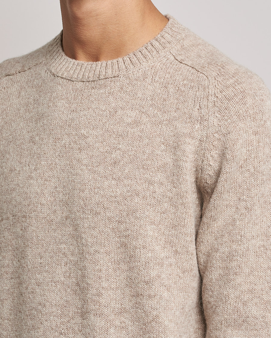 Herren | Pullover | NN07 | Nathan Brushed Crew Neck Khaki Melange