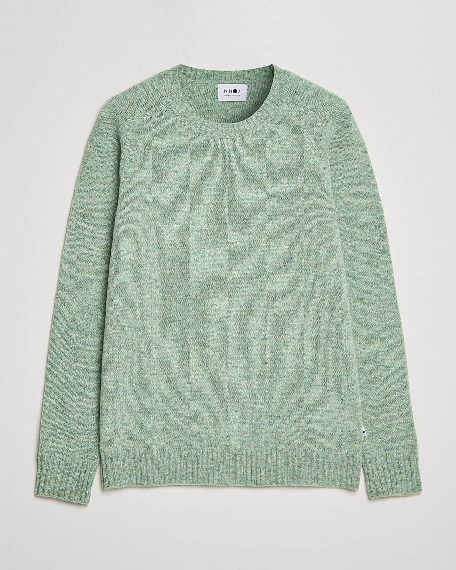 Herren | Pullover | NN07 | Nathan Brushed Crew Neck Dusty Green