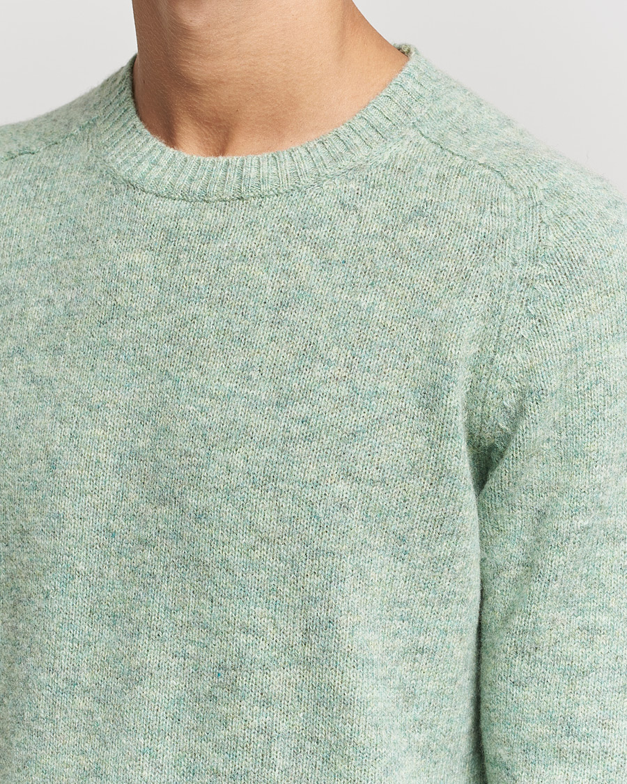 Herren | Pullover | NN07 | Nathan Brushed Crew Neck Dusty Green