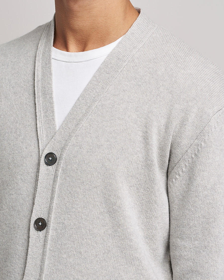 Herren | Pullover | NN07 | Bjorn Lambswool Cardigan Light Grey Melange