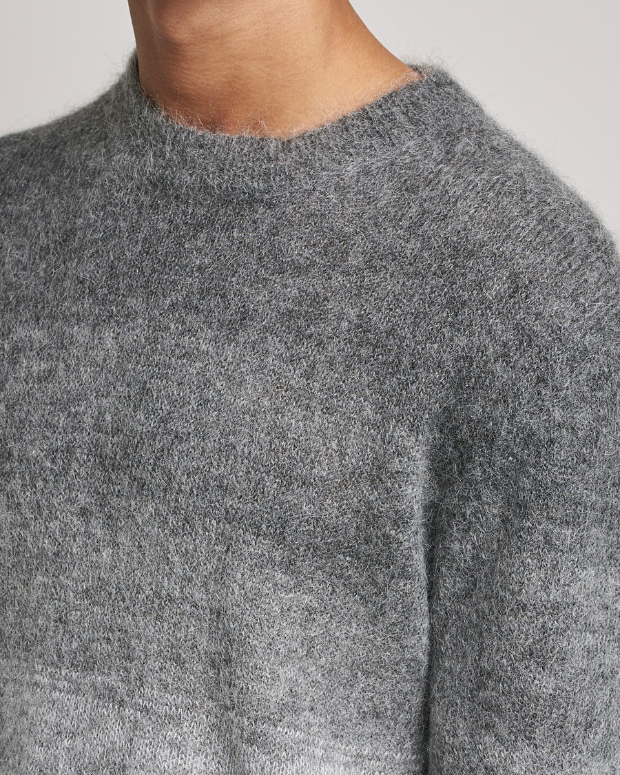 Herren | Pullover | NN07 | Walther Alpacka Mohair Knitted Sweater Grey Multi