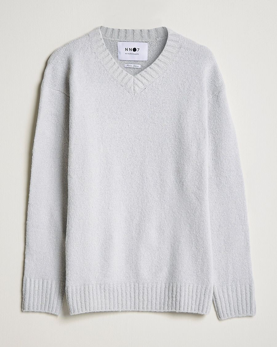 Herren | Pullover | NN07 | Grayson Knitted V-Neck Sweater Light Grey