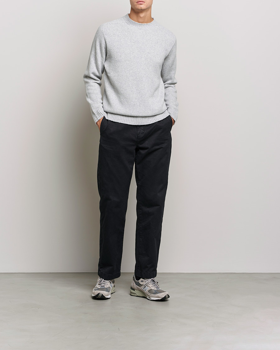 Herren | Pullover | NN07 | Nathan Brushed Wool Knitted Sweater Light Grey Mel