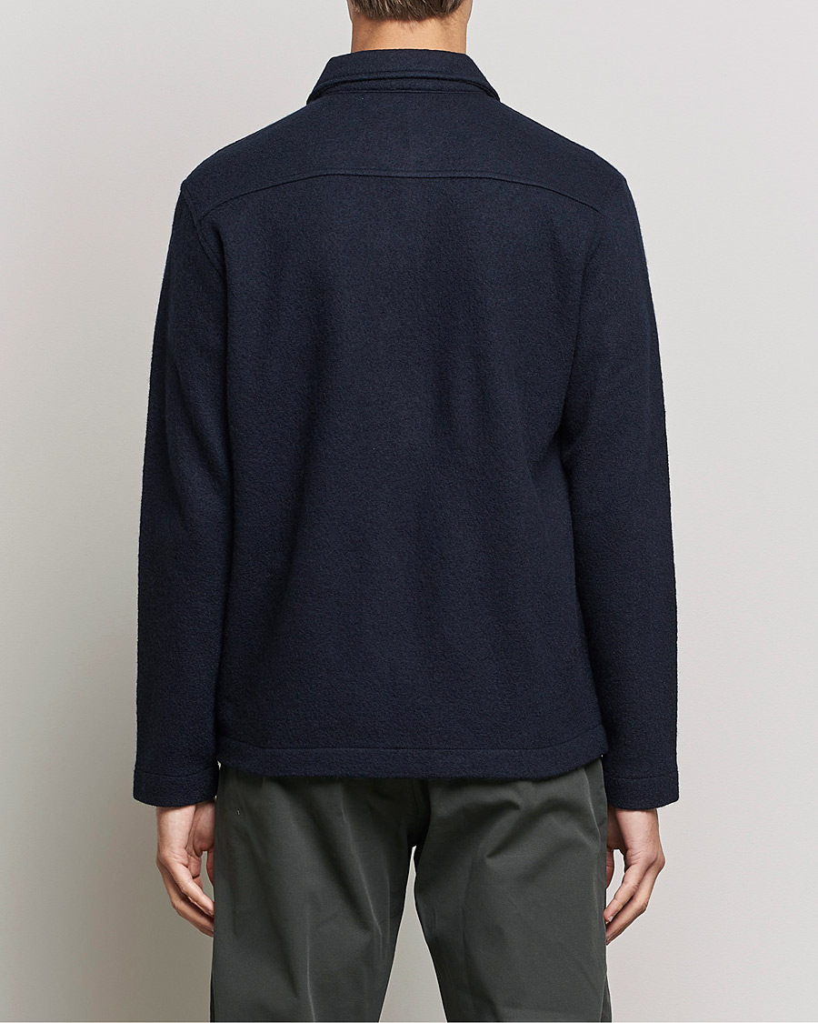 Herren | Pullover | NN07 | Ivan Boiled Wool Full Zip Navy