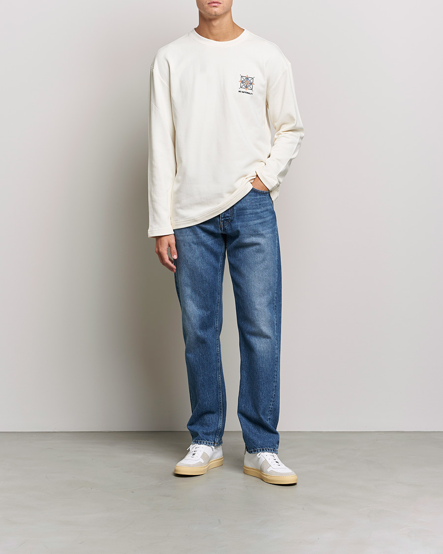 Herren | T-Shirts | NN07 | Alan Heavy Logo Long Sleeve T-Shirt Off White