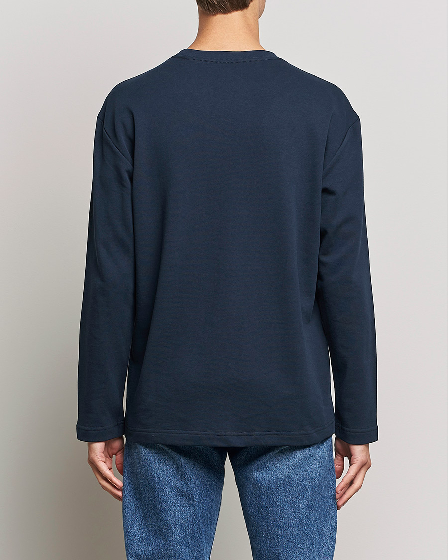 Herren | T-Shirts | NN07 | Alan Heavy Logo Long Sleeve T-Shirt Navy