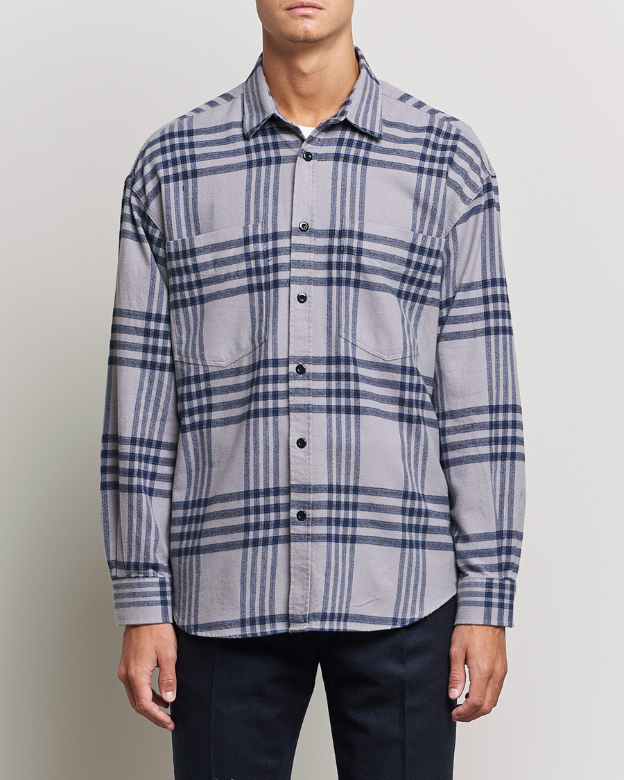 Herren | Hemden | NN07 | Deon Checked Shirt Grey/Blue
