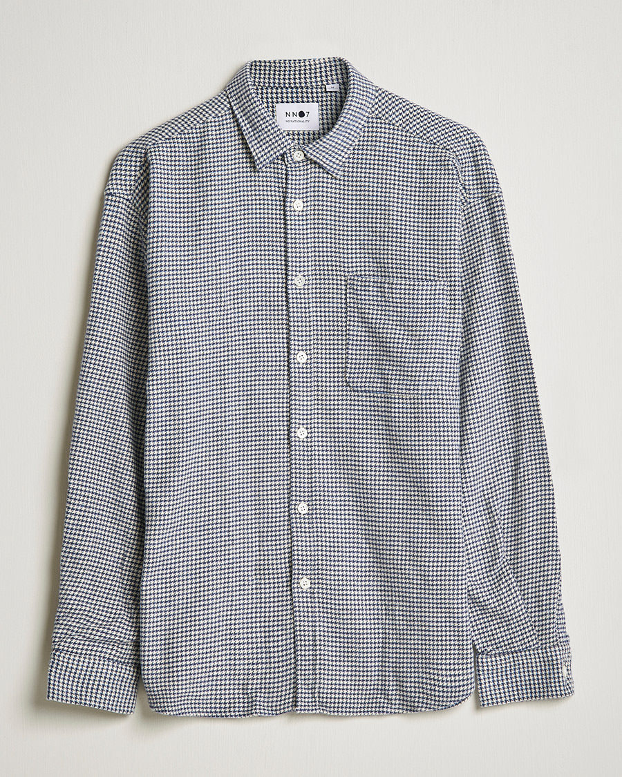 Herren | Hemden | NN07 | Deon Houndstooth Shirt Blue/White