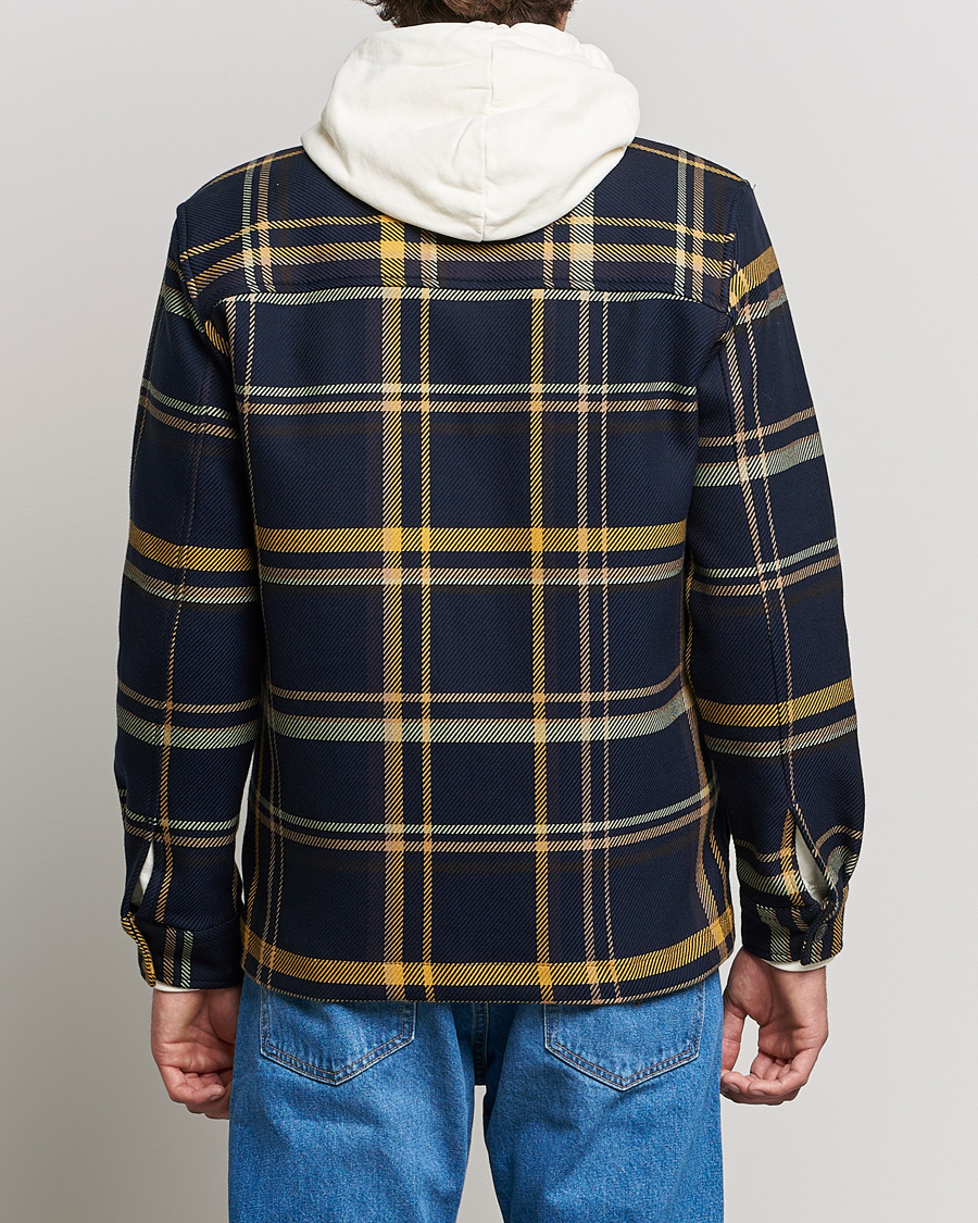 Herren | Hemden | NN07 | Wilas Checked Overshirt Navy/Yellow