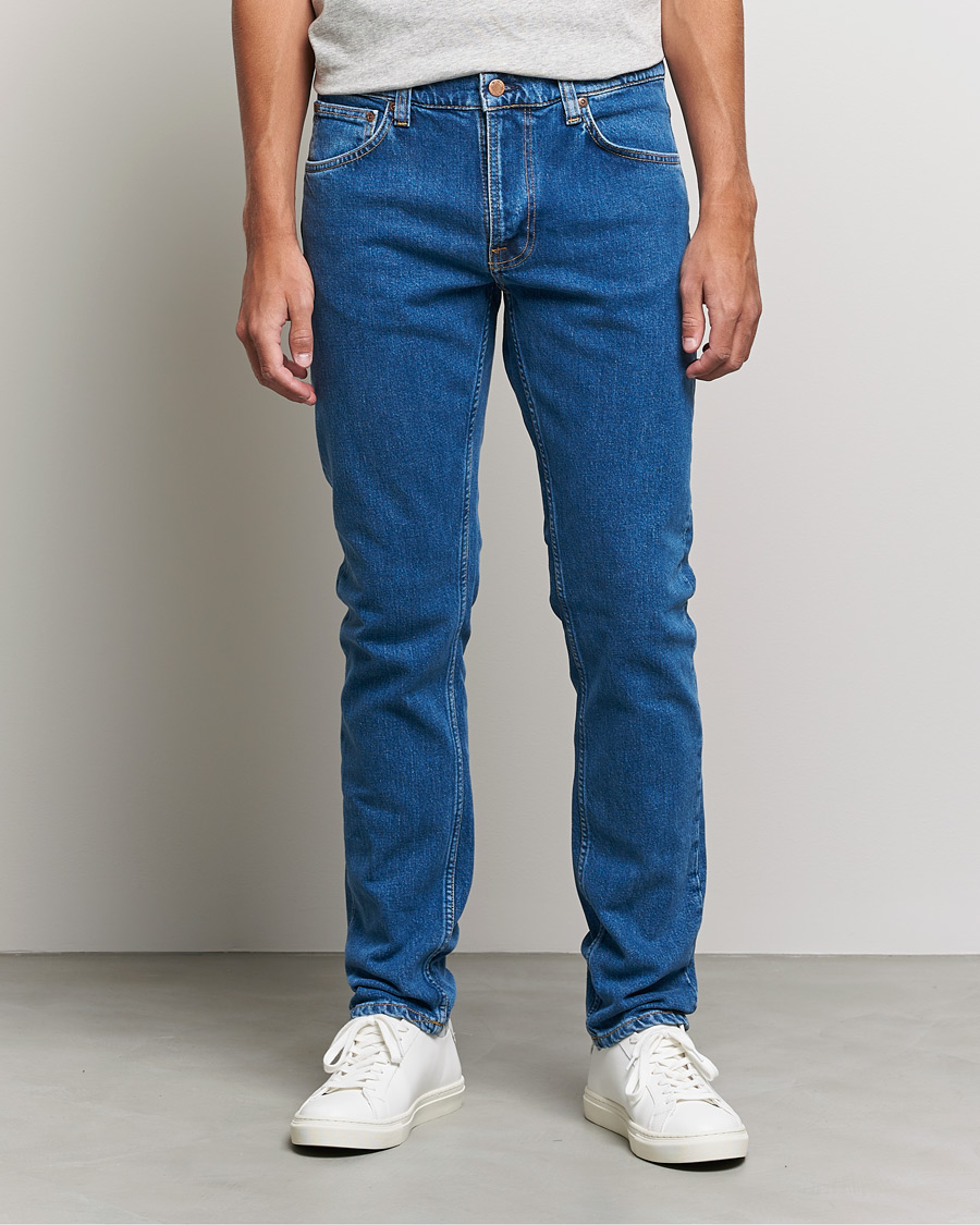 Herren |  | Nudie Jeans | Lean Dean Organic Jeans Plain Stone Blue