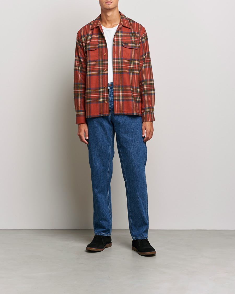 Herren | Hemden | Nudie Jeans | Sten Wool Tartan Check Shirt Poppy Red
