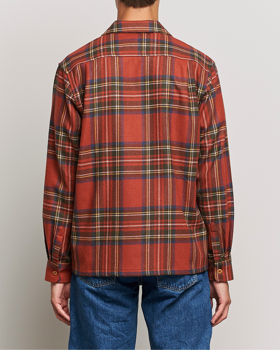 Herren | Hemden | Nudie Jeans | Sten Wool Tartan Check Shirt Poppy Red