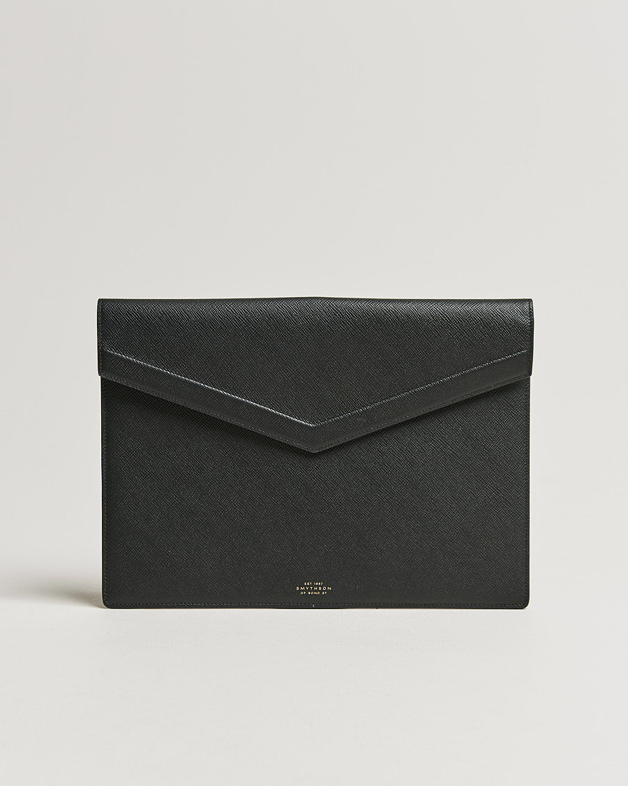 Herren |  | Smythson | Panama Leather Large Envelope Portfolio Black