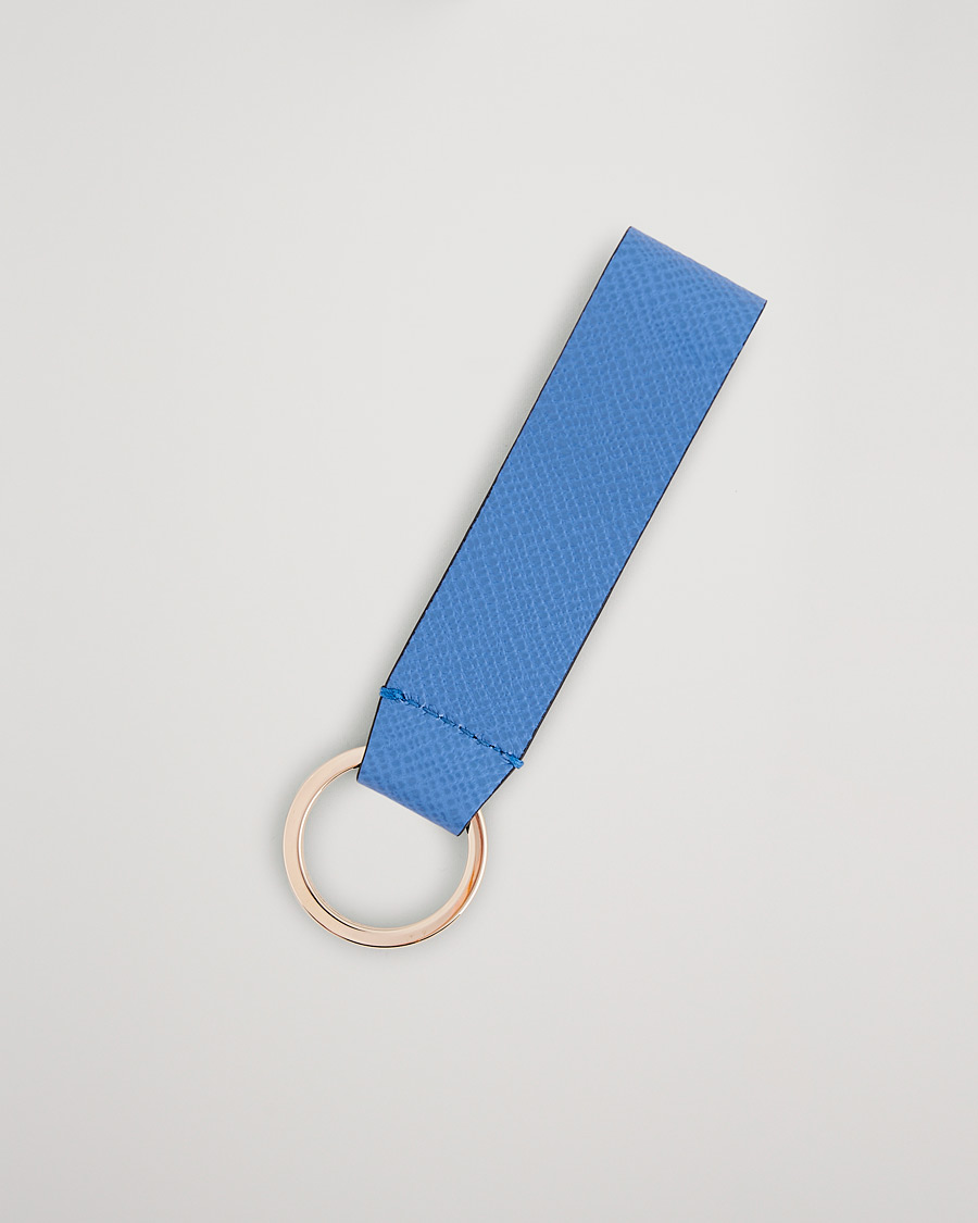 Herren | Schlüsselringe | Smythson | Panama Leather Keyring Nile Blue