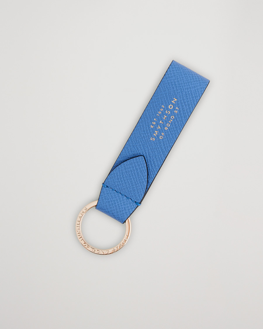 Herren | Schlüsselringe | Smythson | Panama Leather Keyring Nile Blue