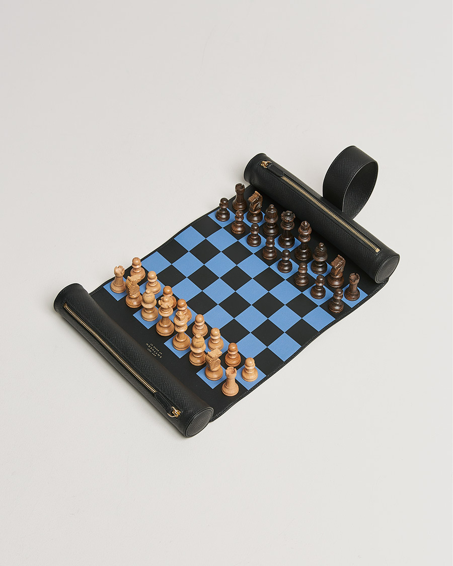 Herren | Lifestyle | Smythson | Panama Travel Chess Roll Black