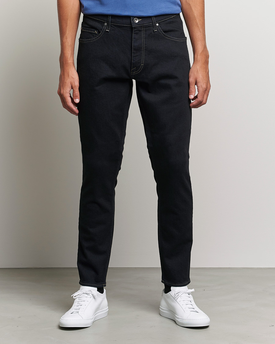 Herren | Tapered fit | Tiger of Sweden | Pistolero Stretch Cotton Jeans Black Blue
