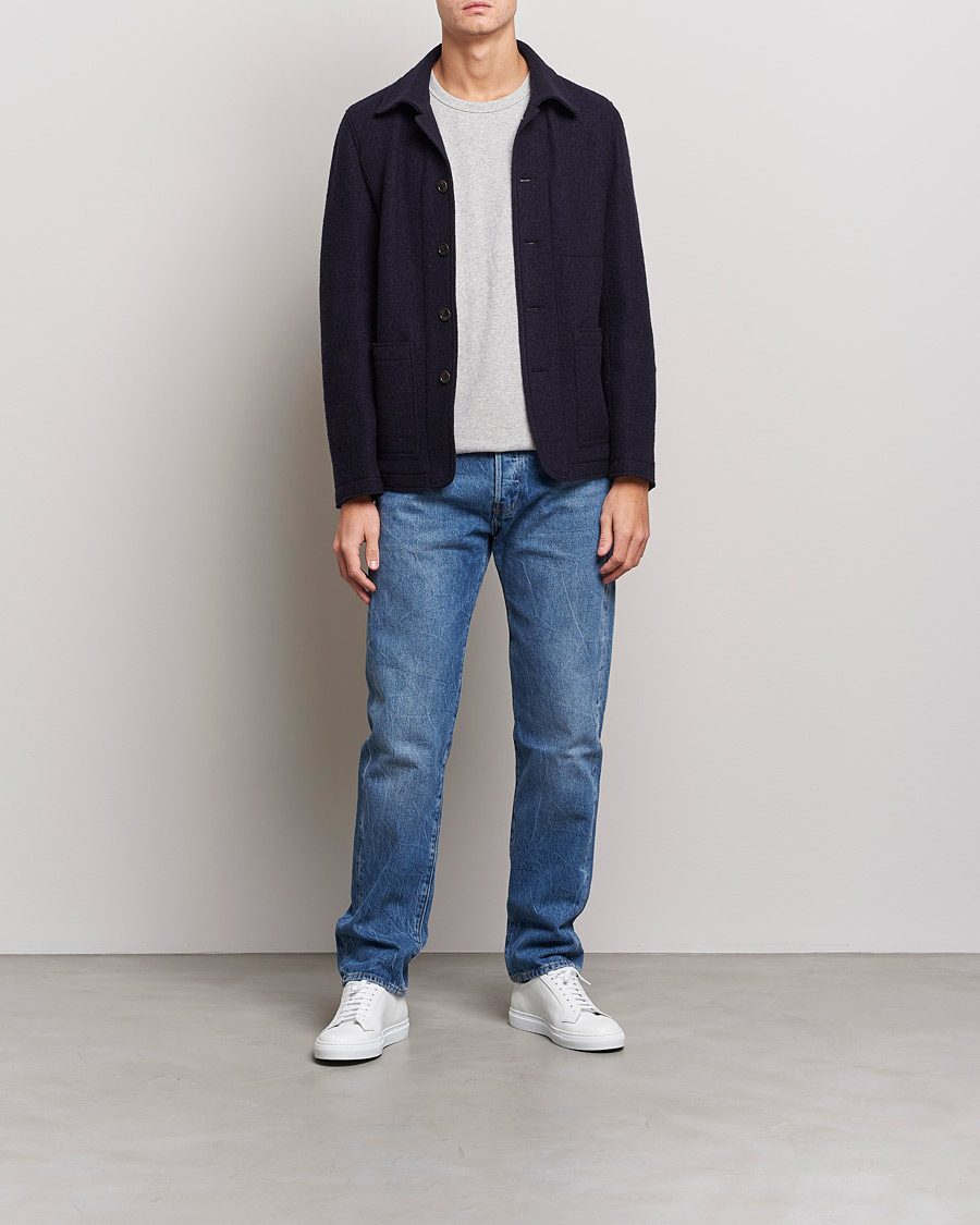 Herren | Sakkos | Tiger of Sweden | Gio Knitted Wool Blazer Light Ink
