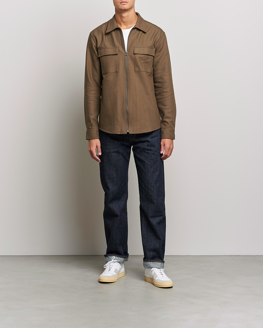 Herren | Hemden | Tiger of Sweden | Noel P Herringbone Shirt Olive Extreme