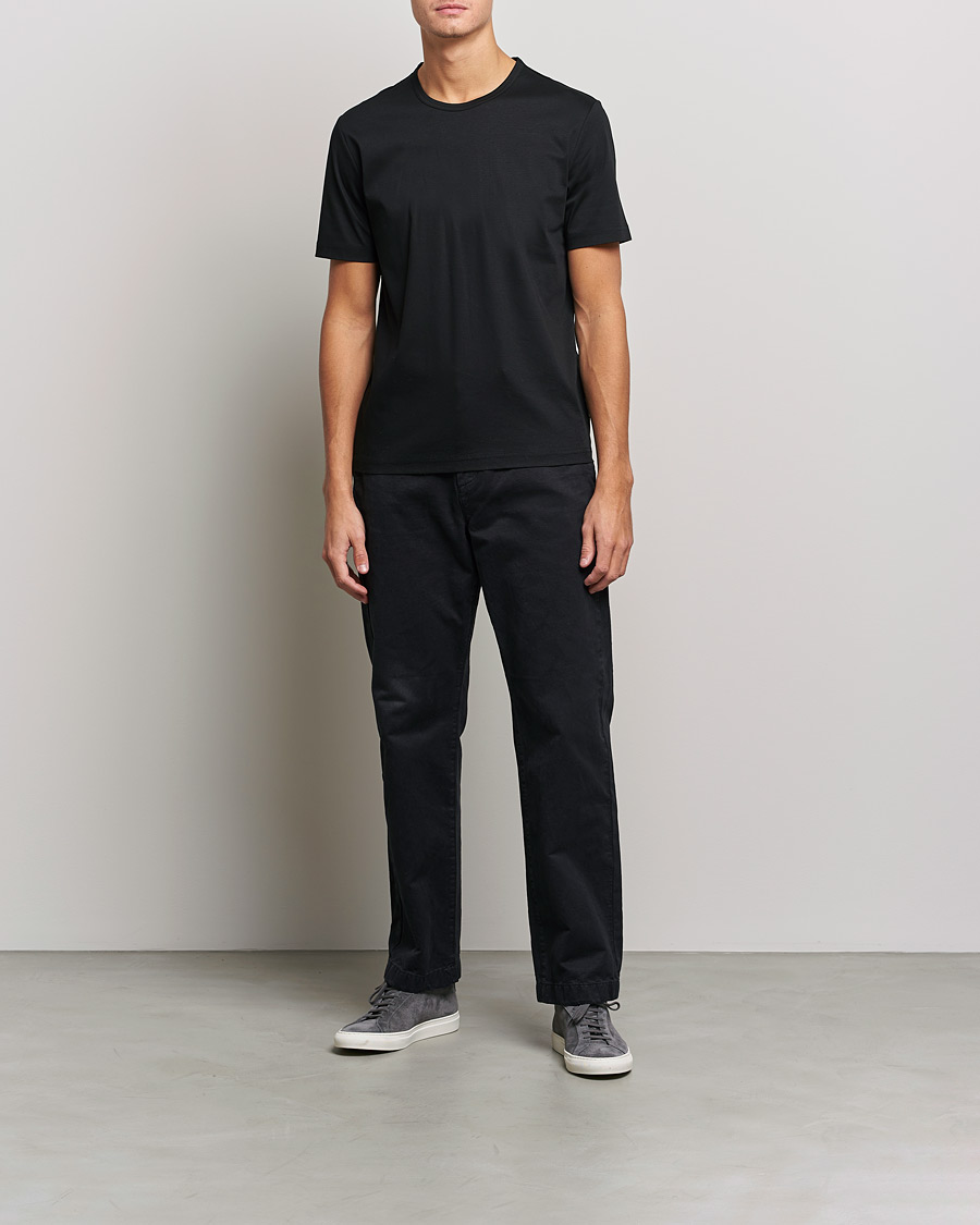 Herren | T-Shirts | Tiger of Sweden | Olaf Mercerized Cotton Tee Black