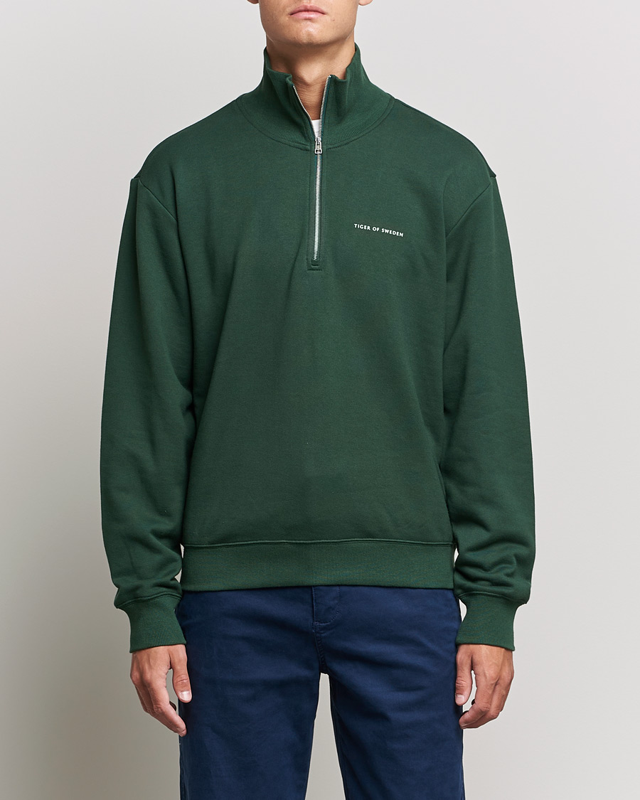 Herren | Pullover | Tiger of Sweden | Marlon Half Zip Sweatshirt Ever Green