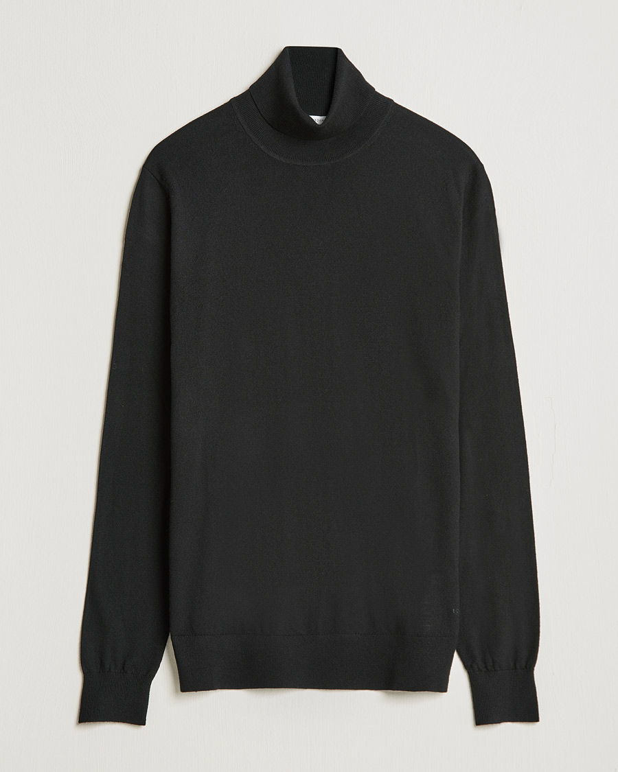 Herren | Pullover | Tiger of Sweden | Neville Extra Fine Merino Polo Black