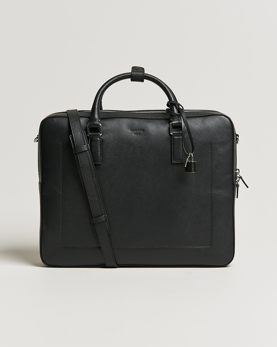 Herren | Tiger of Sweden Bowe Leather Briefcase Black | Tiger of Sweden | Bowe Leather Briefcase Black