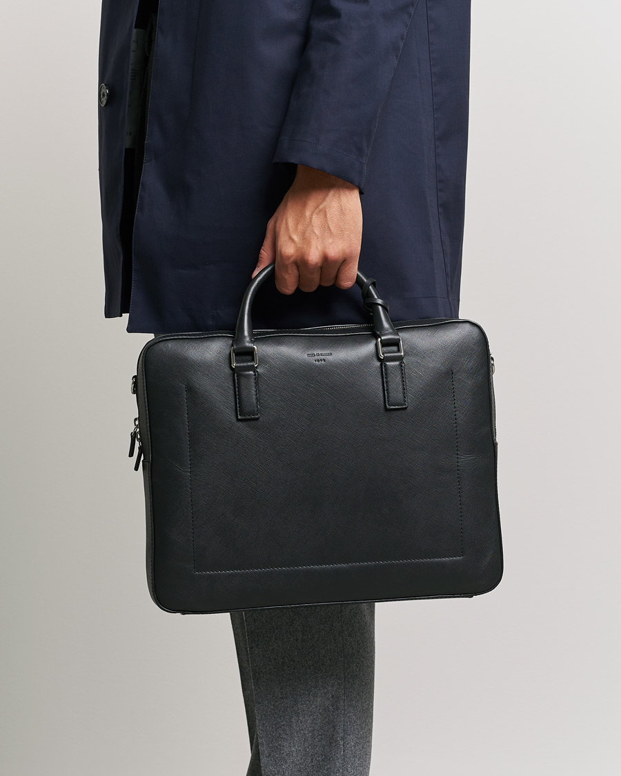 Herren | Tiger of Sweden Bowe Leather Briefcase Black | Tiger of Sweden | Bowe Leather Briefcase Black