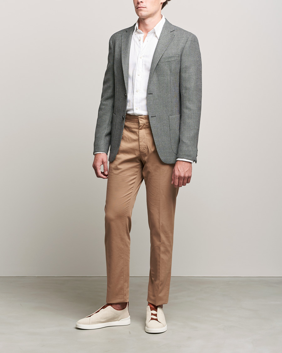 Herren | Sakkos | Zegna | Unconstructed Wool Blazer Light Grey