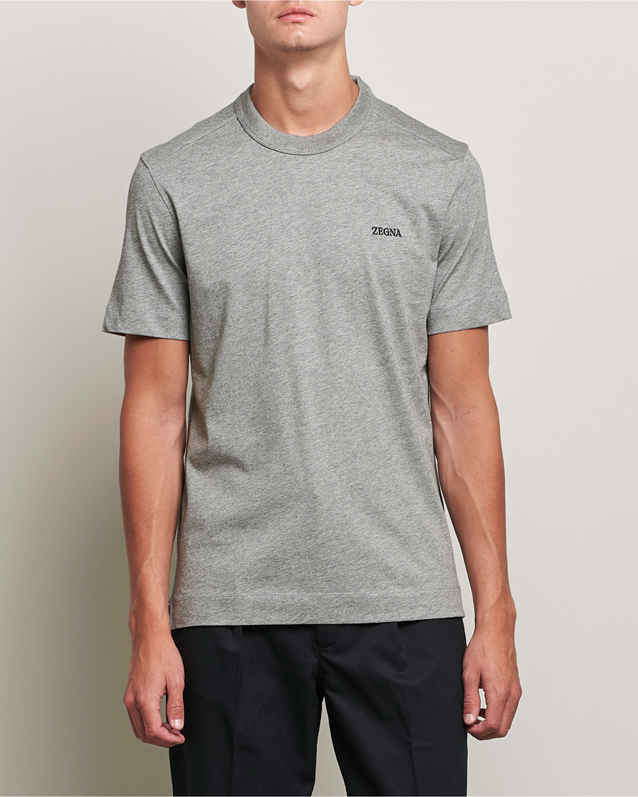 Herren | Zegna | Zegna | Premium Cotton T-Shirt Grey Melange