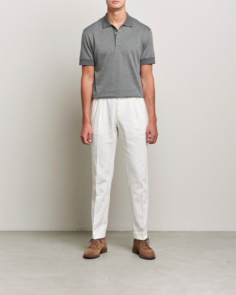 Herren | Zegna | Zegna | Cotton/Silk Short Sleeve Polo Grey