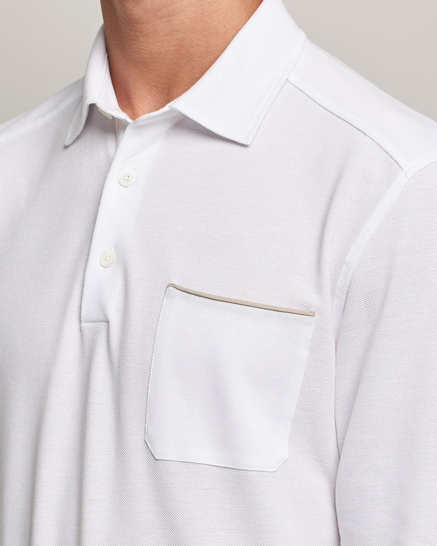 Herren | Pullover | Zegna | Long Sleeve Cotton Piquet Polo White