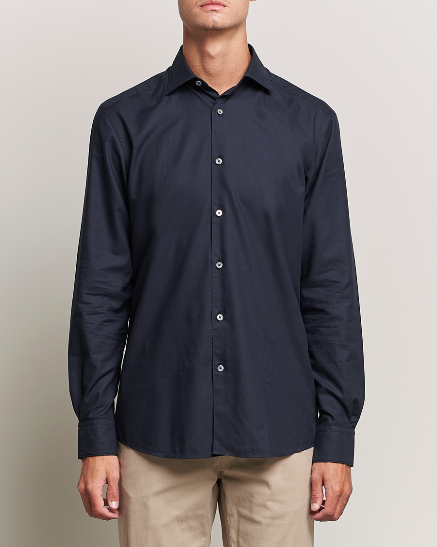 Herren | Zegna | Zegna | Premium Cotton Shirt Navy