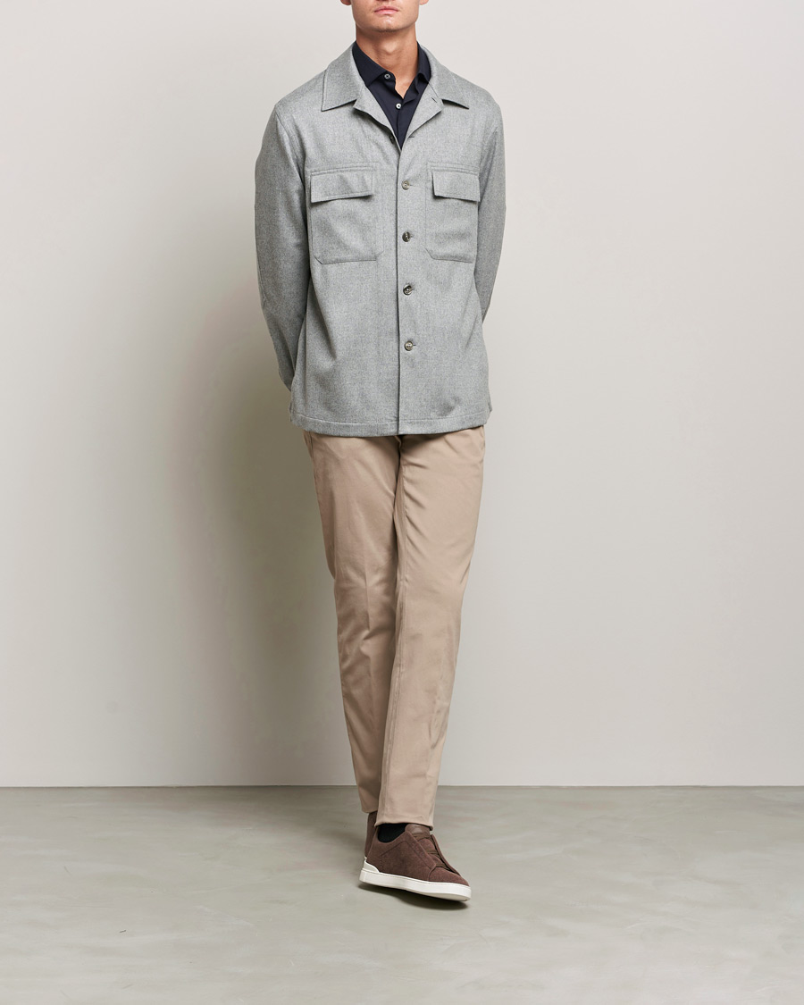 Herren | Hemden | Zegna | Oasi Cashmere Overshirt Light Grey