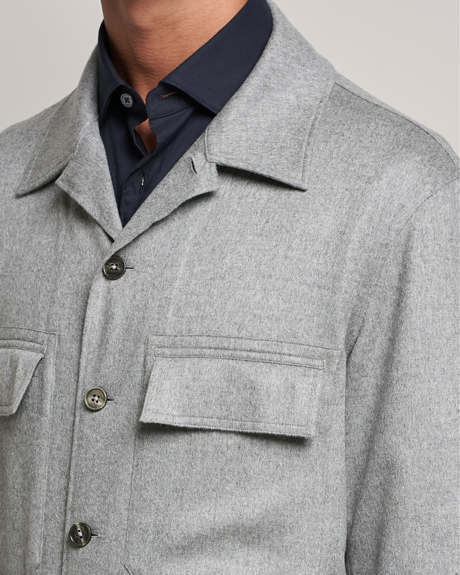 Herren | Hemden | Zegna | Oasi Cashmere Overshirt Light Grey