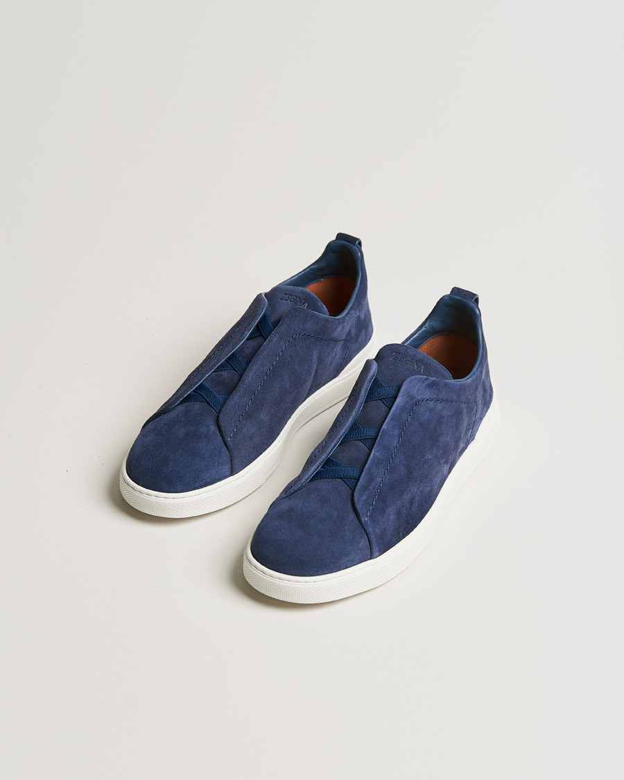Herren | Zegna | Zegna | Triple Stitch Sneaker Blue Suede