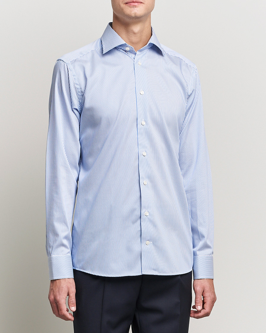 Herren | | Eton | Bengal Stripe Fine Twill Shirt Royal Blue