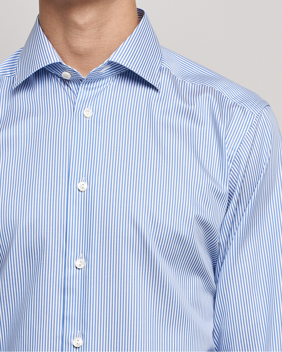 Herren | Hemden | Eton | Bengal Stripe Fine Twill Shirt Royal Blue